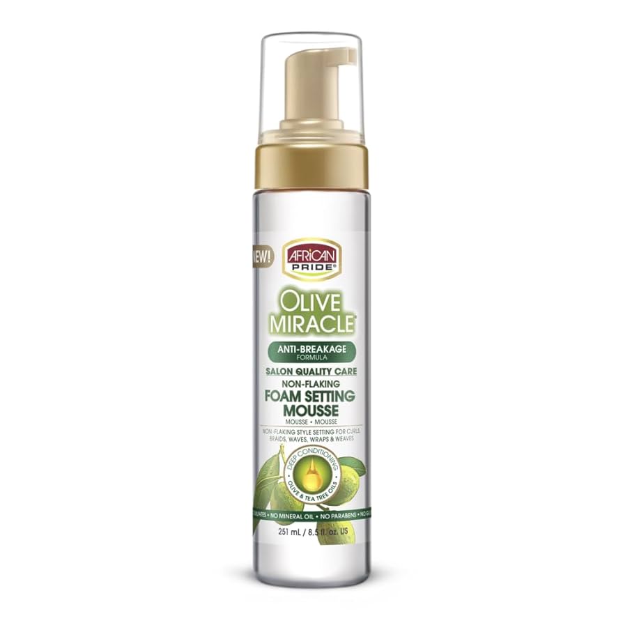 African Pride Olive Miracle Anti-Breakage Foam Setting Mousse – 251ml