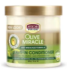 African Pride Olive Miracle Anti-Breakage Formula Leave-In Conditioner – 425g | Strengthens & Protects