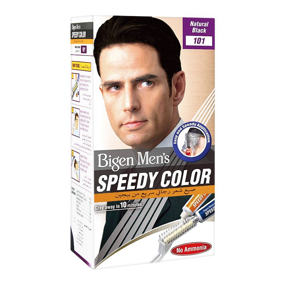 Bigen Men’s Speedy Color BIM02 Natural Black (101) – 5 Minute Ammonia-Free Hair Color for Men