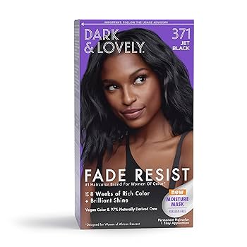 Dark & Lovely Fade Resist Hair Dye 371 Jet Black – Long-Lasting Color