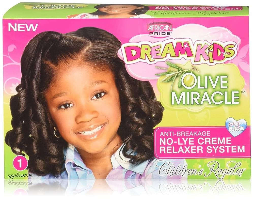 Dream Kids Olive Miracle Regular Relaxer Kit | Gentle Hair Straightening
