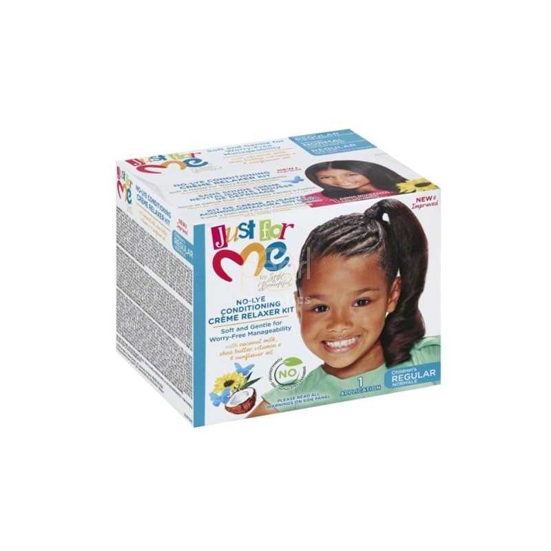 Just For Me No-Lye Conditioning Creme Relaxer Kit Regular | Gentle Kids Hair Relaxer