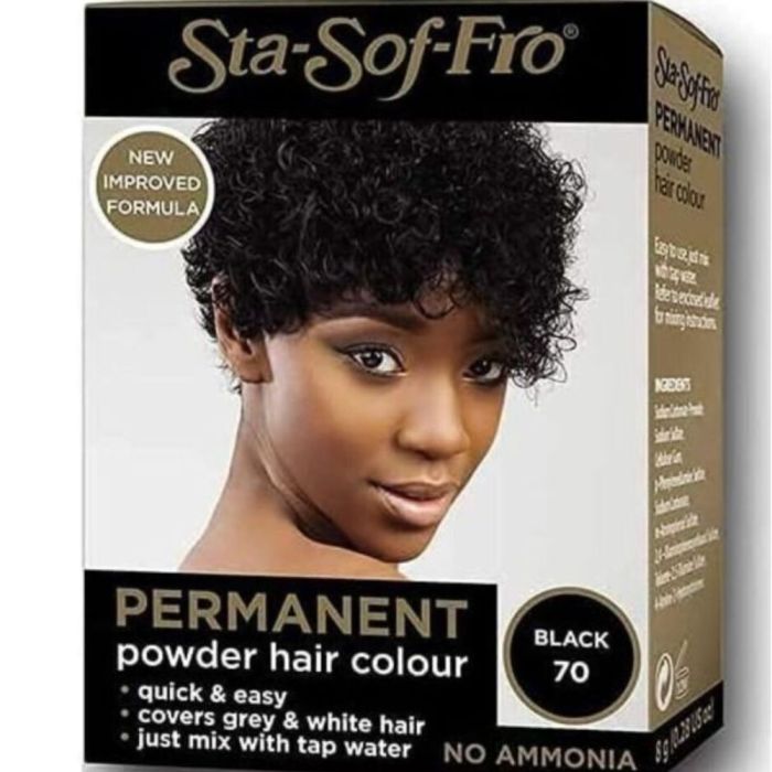 STA Sof Fro Hair Black Powder Permanent Hair Color – Black 70 | Long-Lasting & Vibrant